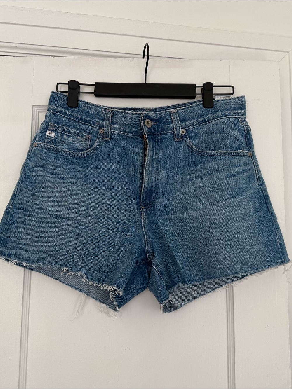 AG Adriano Goldschmied Parker Washed Denim Cutoff Shorts